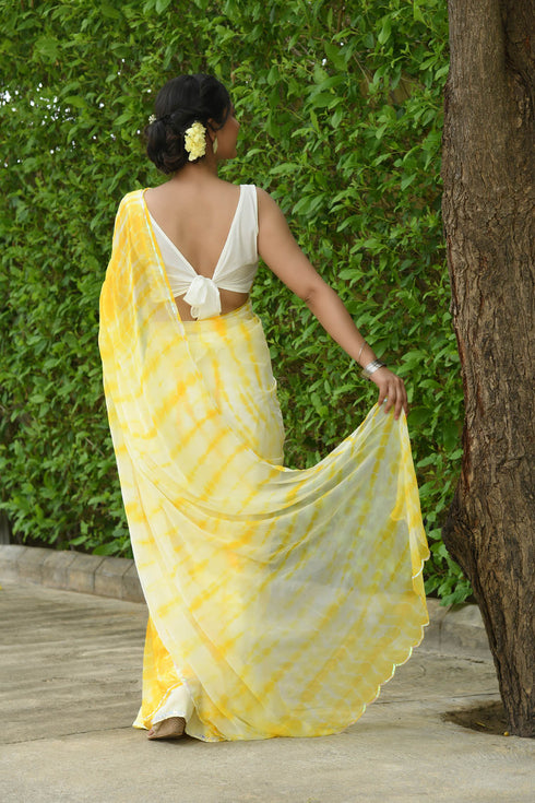MULMUL NADIA SHIBORI CHIFFON SAREE MULMUL NADIA SHIBORI CHIFFON SAREE